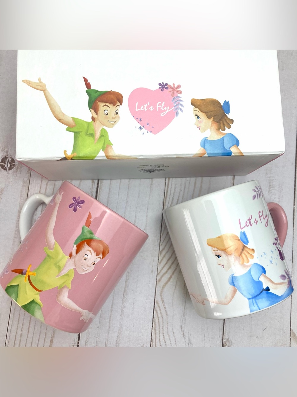 NEW Tokyo Disney Peter Pan Mug Set + Music Box L030